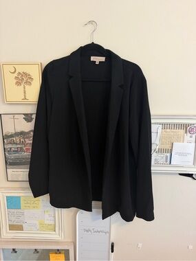 Philosophy Black Open-Front Blazer Jacket